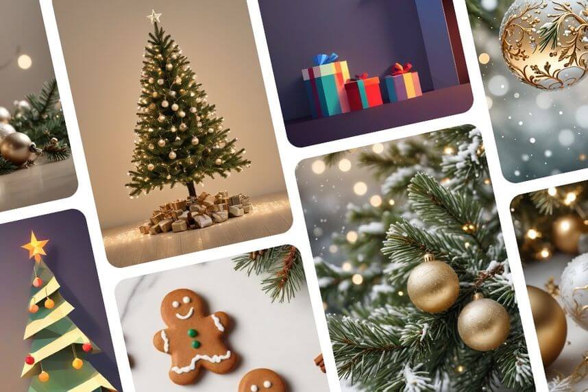 différents types d'images et de fonds d'écran de Noël