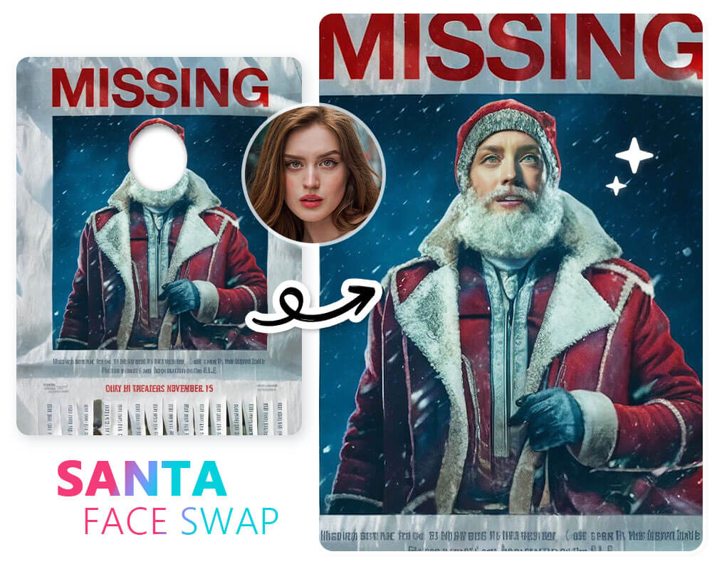 Santa Face in Hole : montage photo avec Pere Noel