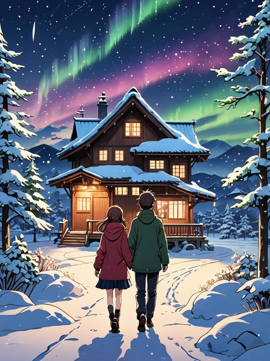 聖誕節卡片：雪地漫步