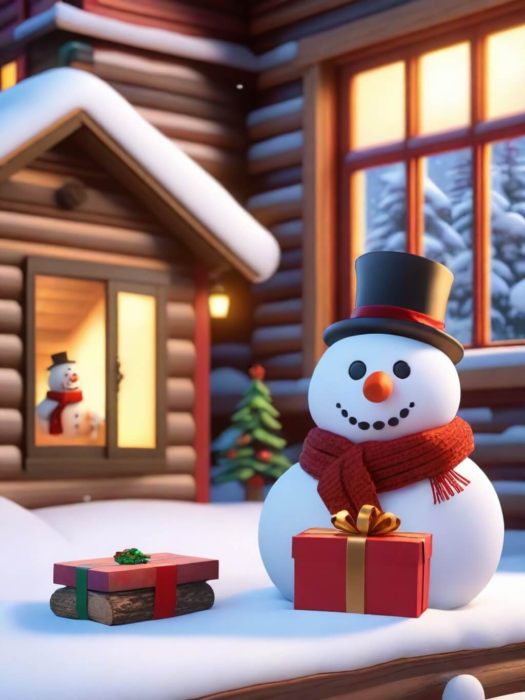 聖誕節圖案：可愛雪人