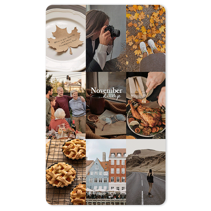 Ein ästhetischer November Dump, erstellt mit einer App