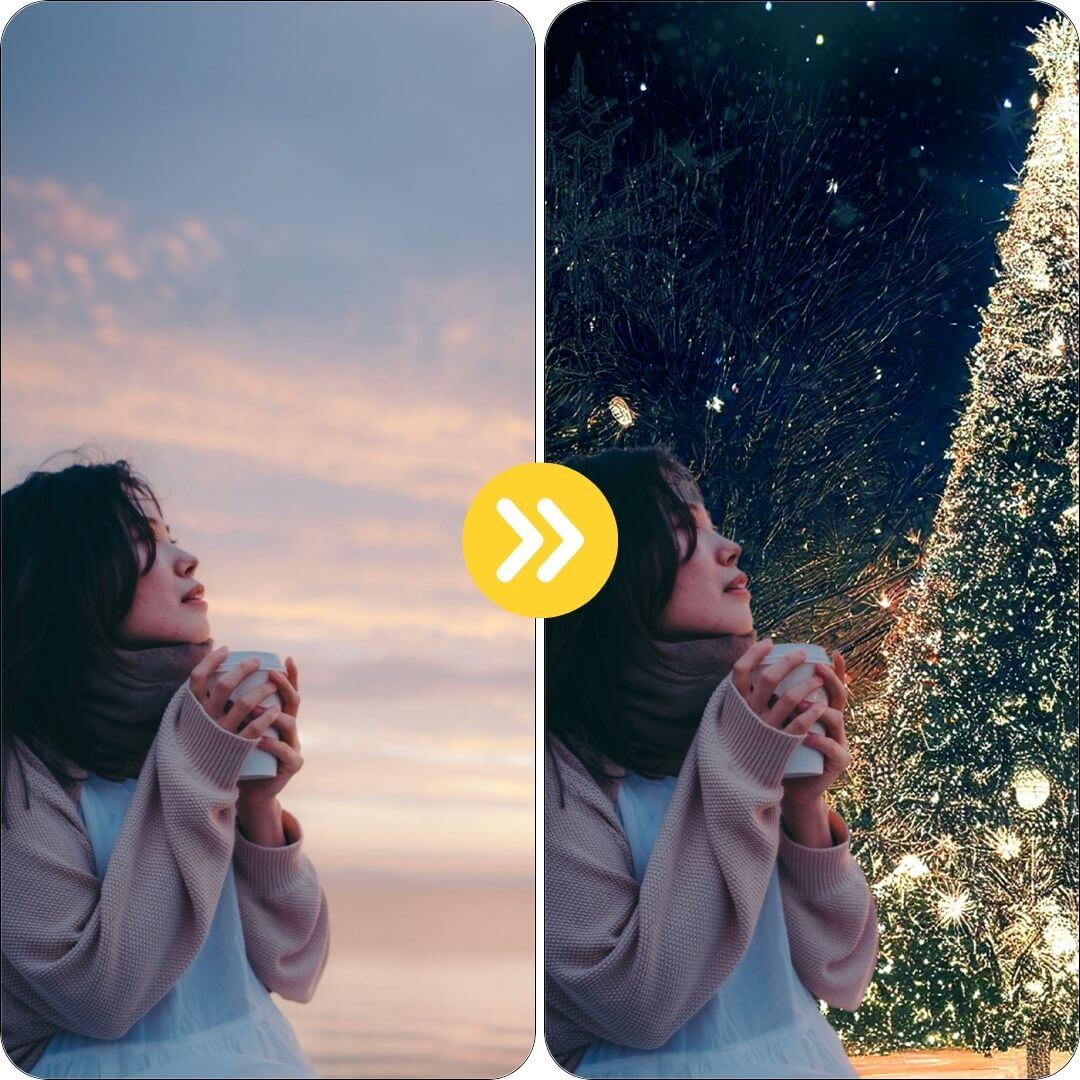 背景をクリスマス風に　参考画像