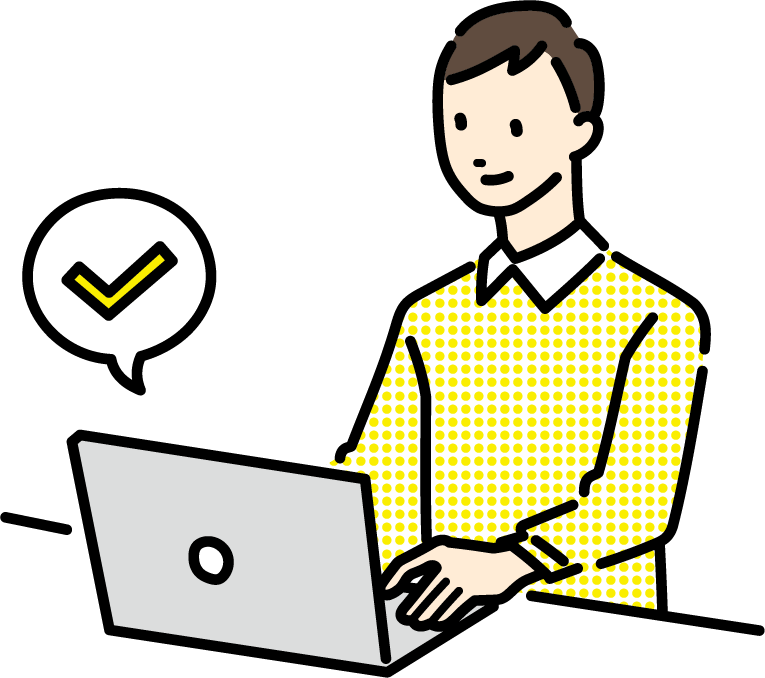 AIで副業する男性のイラスト