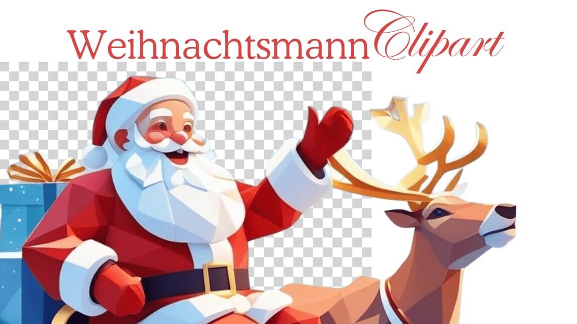 Weihnachtsmann-Clipart mit Rentier