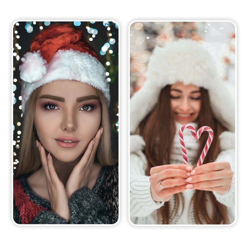 Fotos de mulheres com filtros de Natal