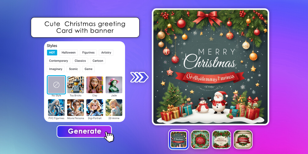 Create your perfect Christmas card with the free online Christmas card maker.