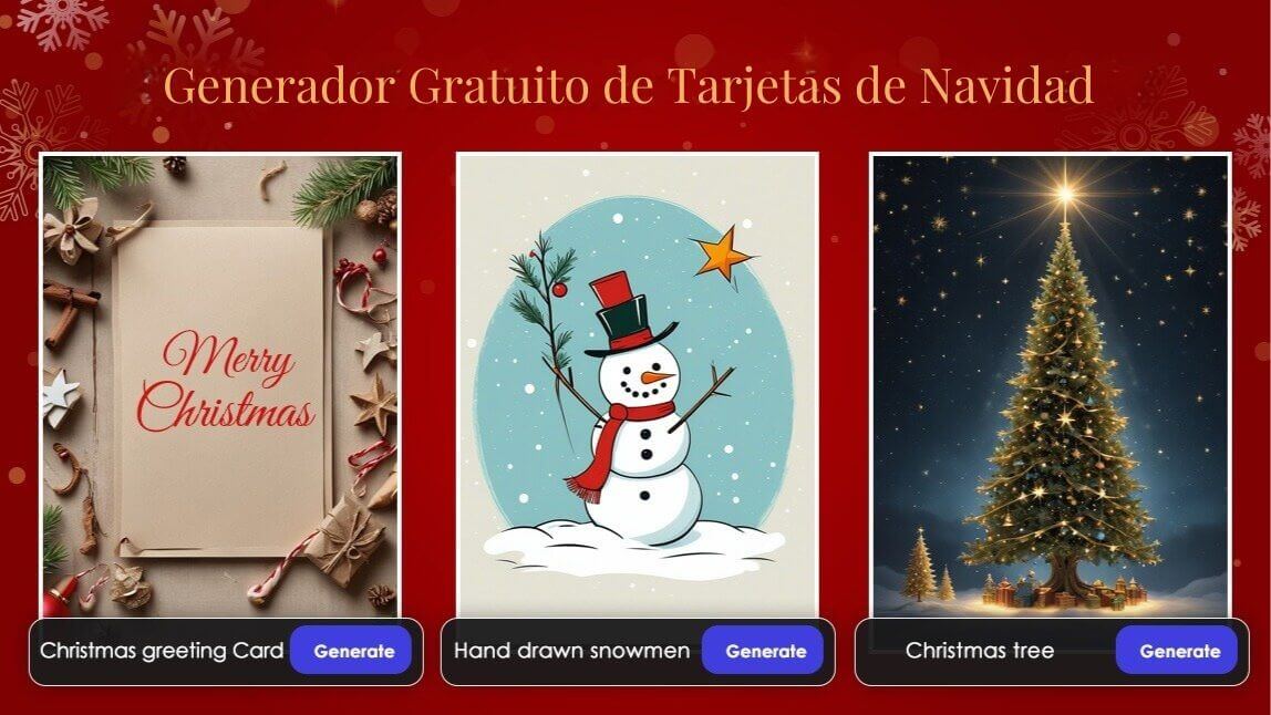 Crea tu tarjeta de Navidad perfecta en línea con AI de forma gratuita.