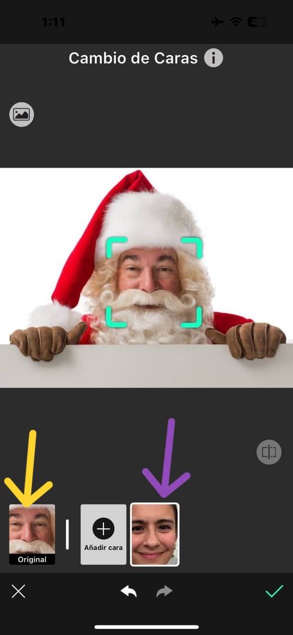 escoge tu cara para ponerla en la de Santa Claus