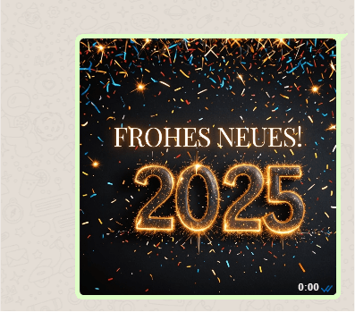 Silvester-Bild für 2025 in WhatsApp-Chat