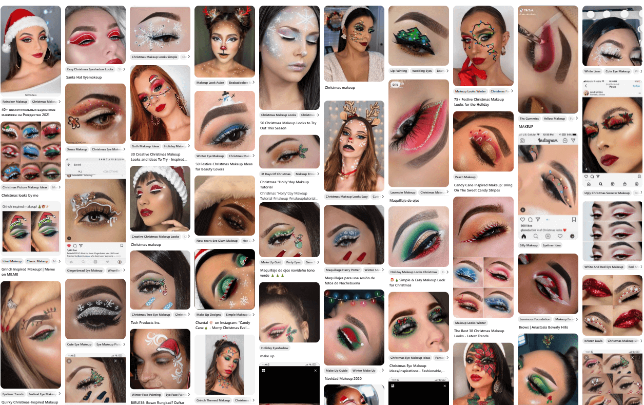 500 + ideas de maquillajes navideños