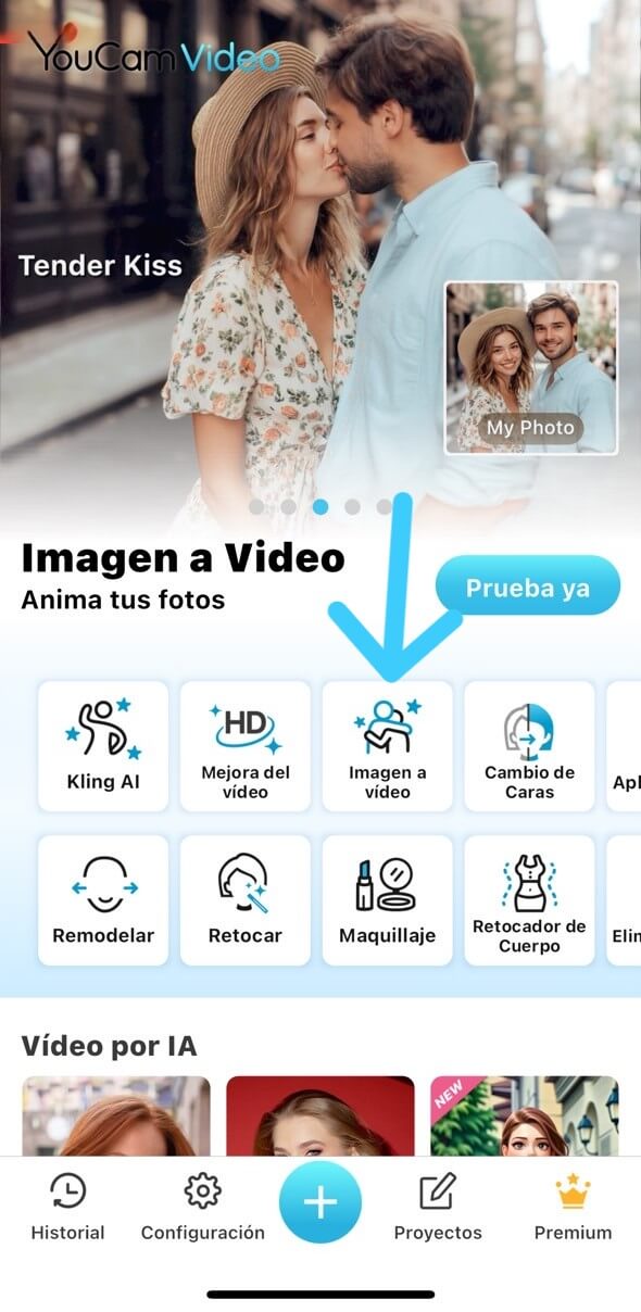 hacer que dos fotos se besen