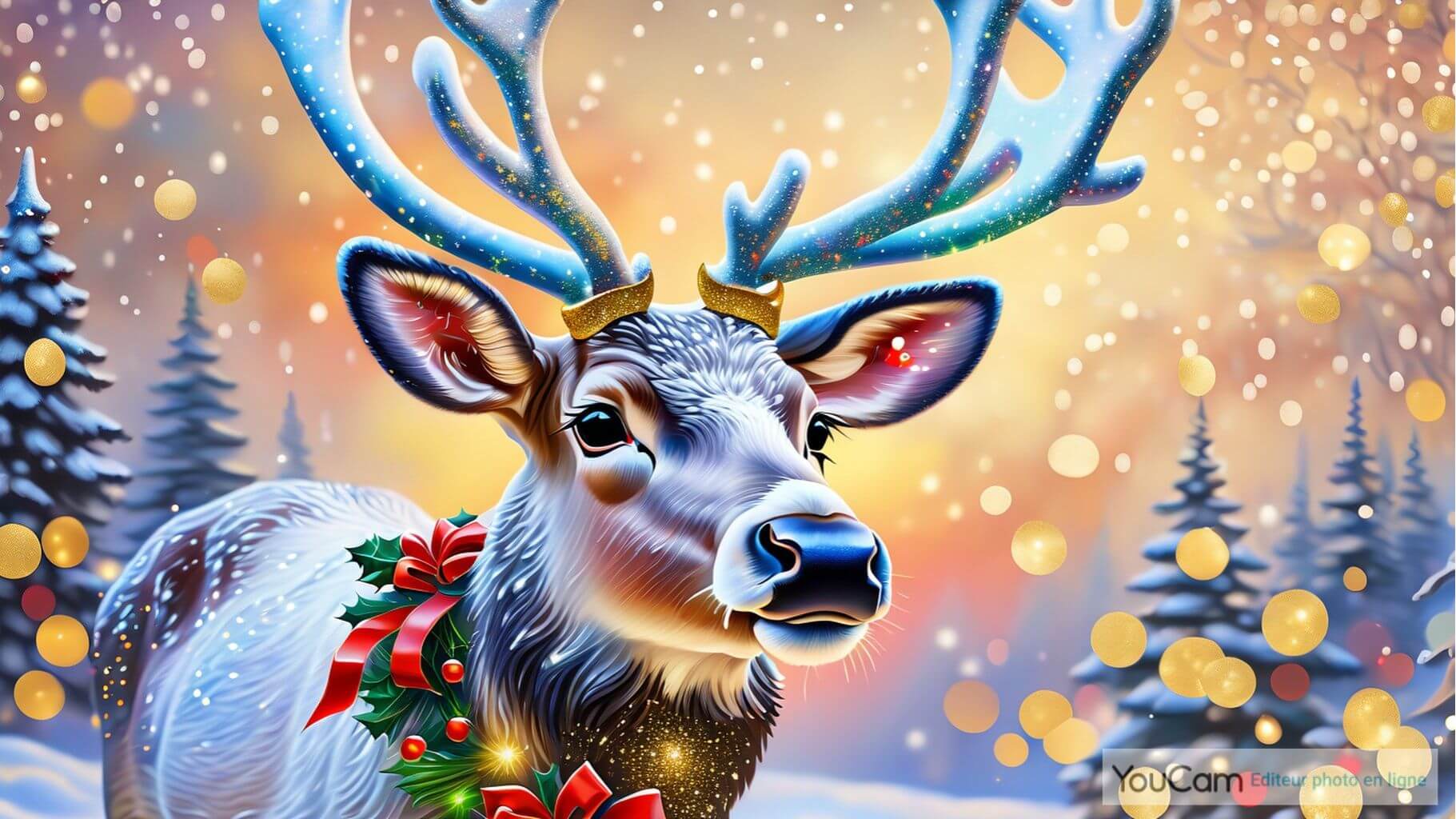 Arrière-plan Noël gratuit : renne de Noël