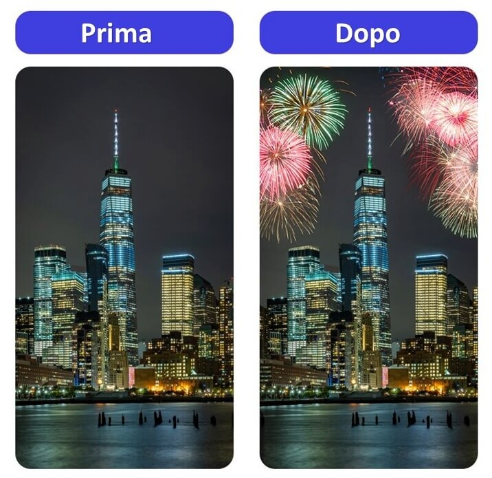 Immagini di Capodanno 2025: Modifica Fuochi d'Artificio con AI