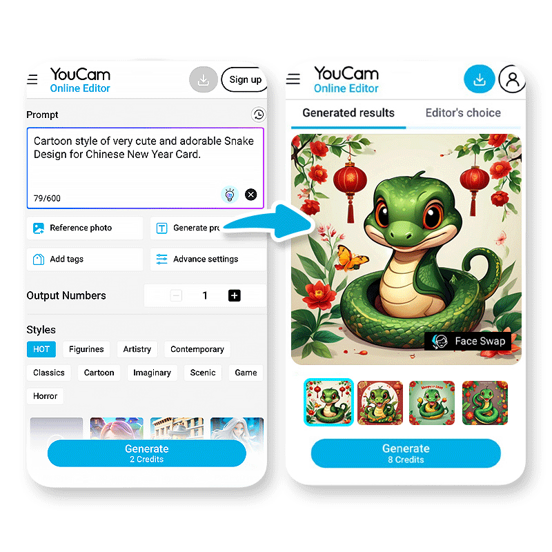 Create Chinese New Year Cards & Images Easily With AI [2025] | YouCam ...