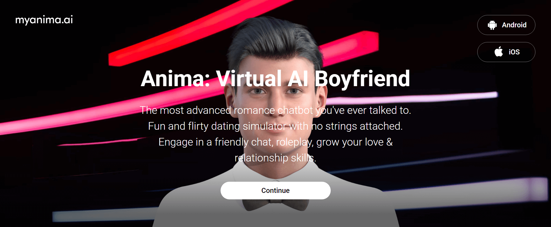 Anima : chatbot AI Boyfriend pour créer petit ami IA virtuel qui parle