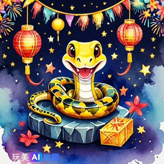 金蛇拜年長輩圖