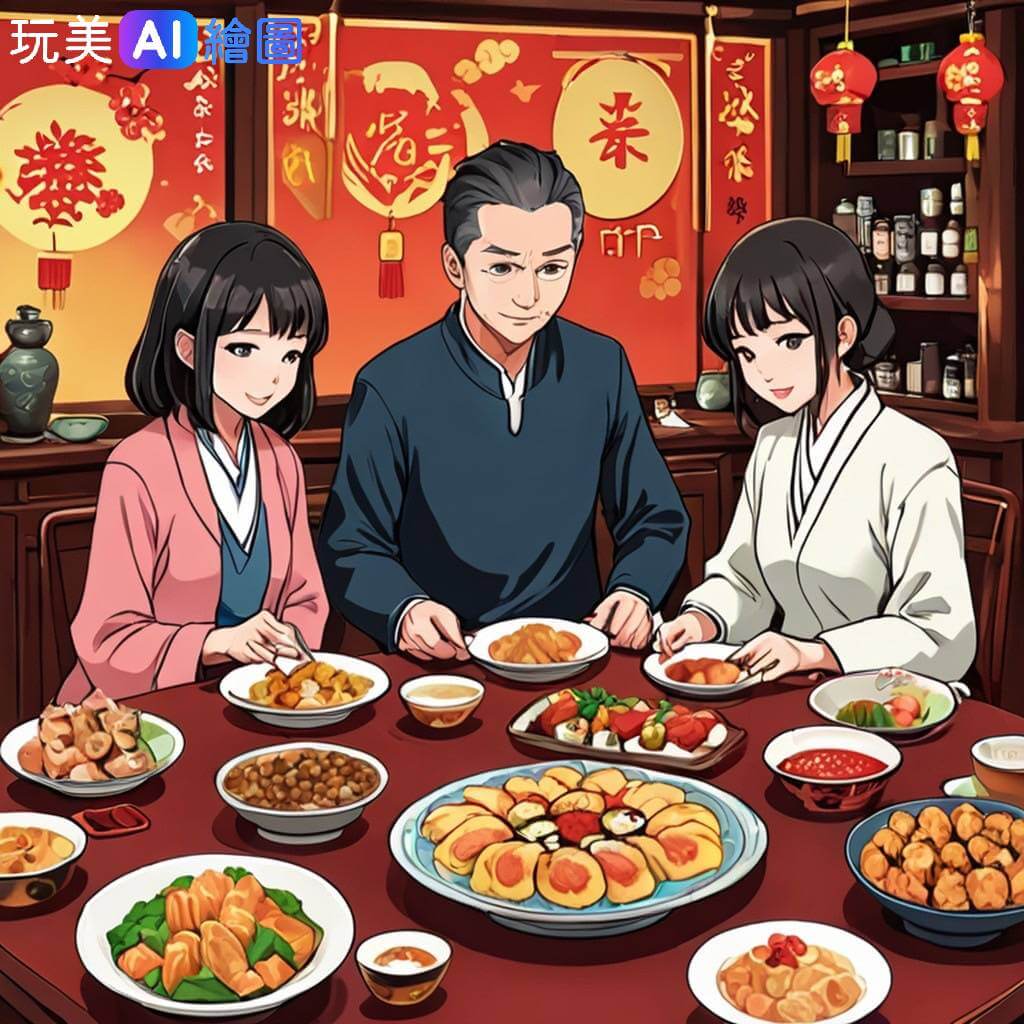 除夕圍爐新年快樂圖