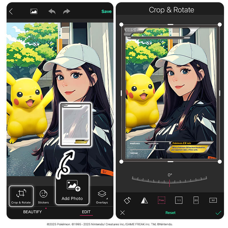 Utilisez les outils Recadrage et Rotation pour ajouter la photo parfaitement.