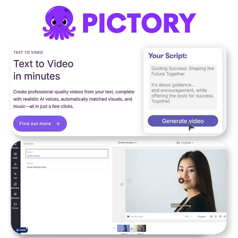Pictory: Automation of scripts in video