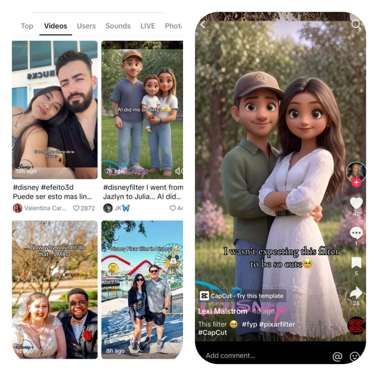 Filtro Disney: Trend di TikTok " Filtro Coppie Disney"