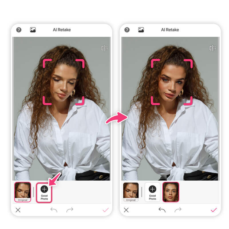 Fix bad photos with AI Retake in YouCam Makeup