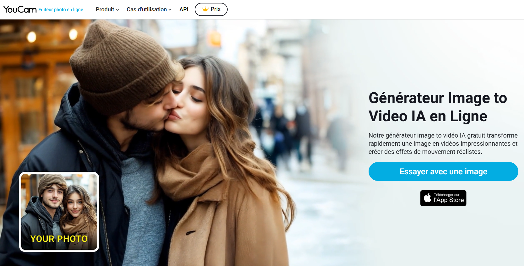 AI Kiss : générateur de Bisou IA en ligne  :  faire s’embrasser des personnes sur photo et vidéo 
