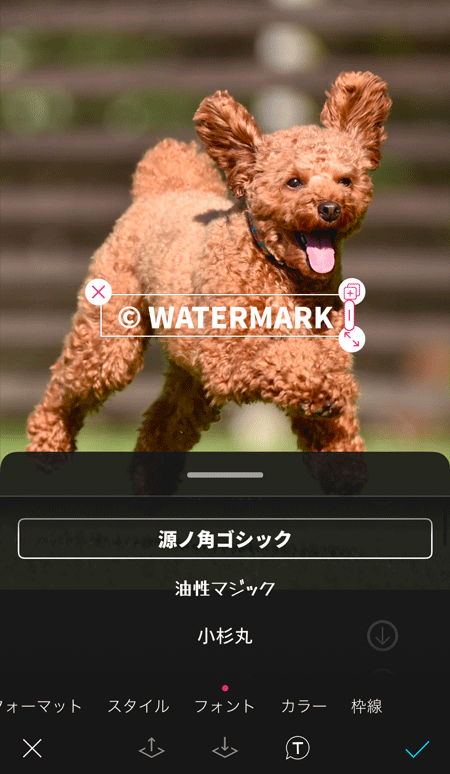 ウォーターマークのデザインを選べる