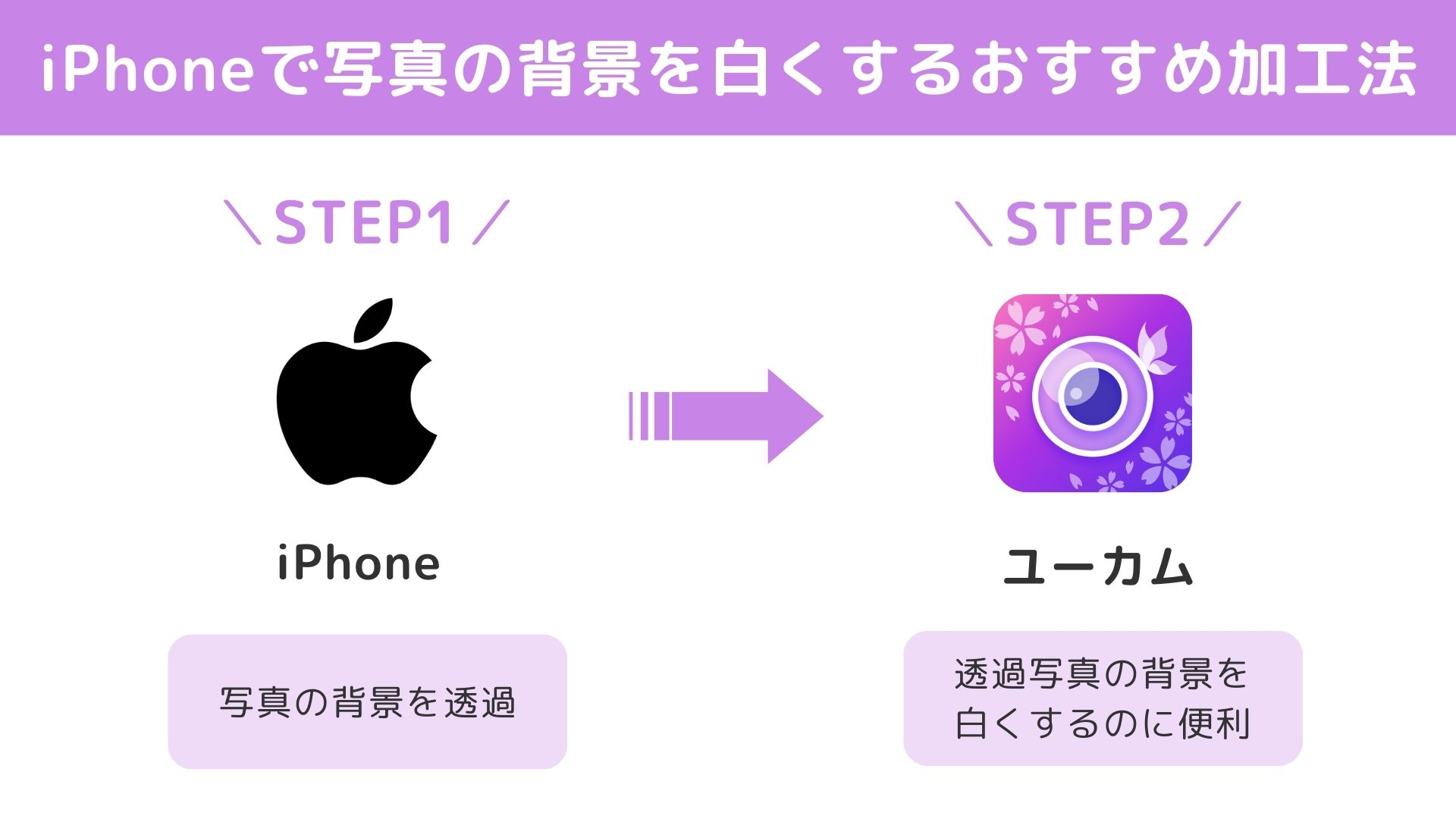 iPhoneで写真の背景を白くする方法