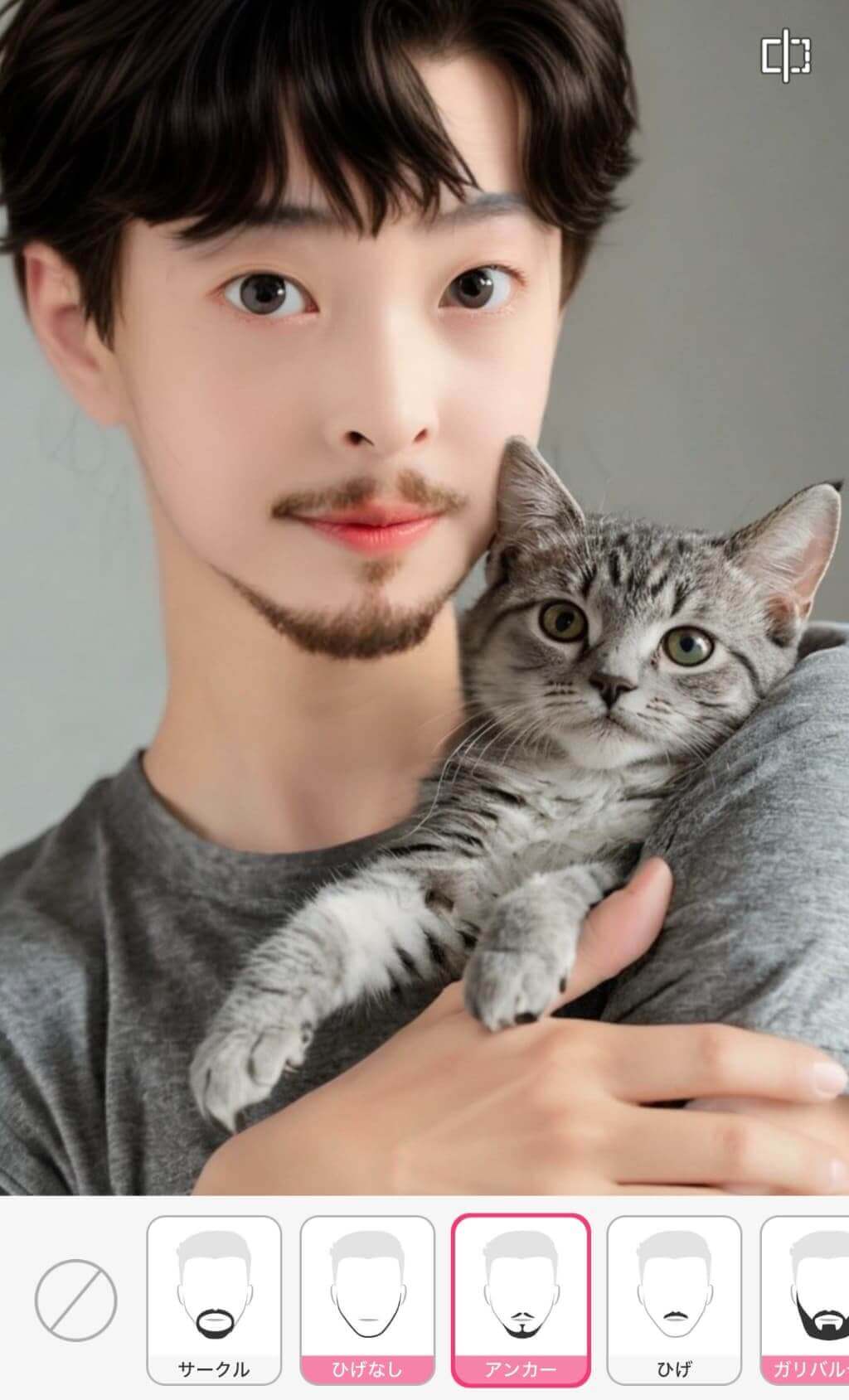 ひげを追加