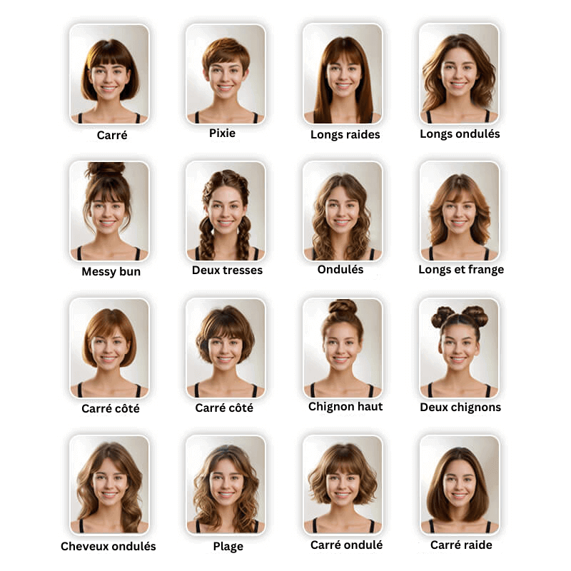 AI peinado en simulador de corte de pelo