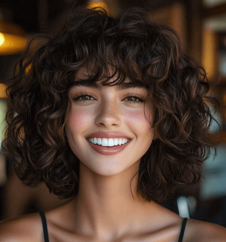 fleco de moda: fleco rizado