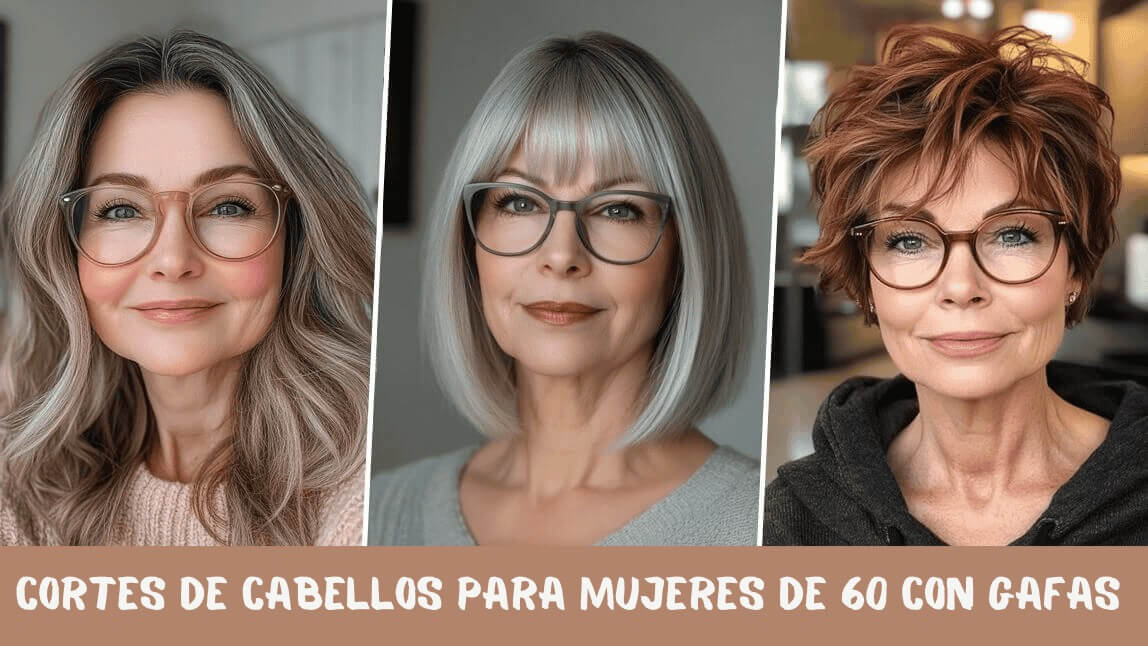 Cortes de pelo de mujer de 60 años con gafas