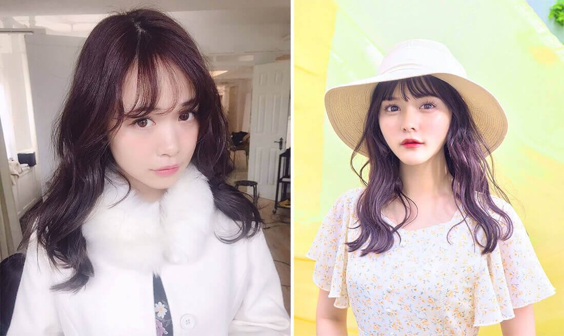 ラベンダーピンクのヘアカラー