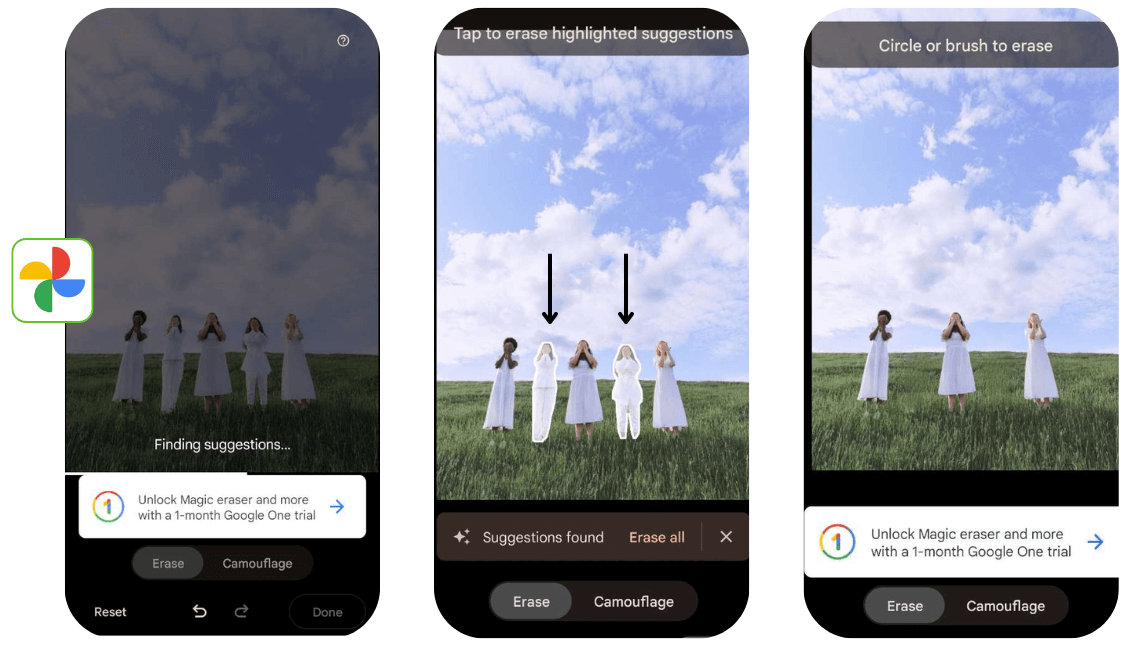 Enlever les gens sur photo avec Google Magic Eraser