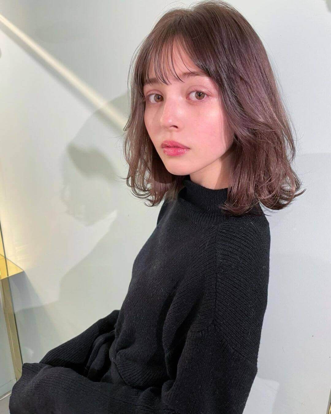 ピンクアッシュのヘアカラー