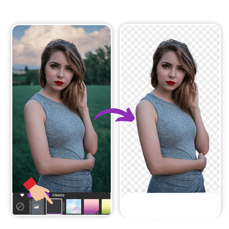 editar foto con fondo transparente YouCam Perfect