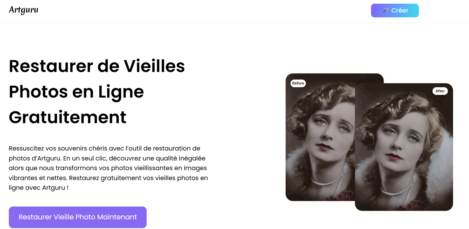 Artguru : pour restaurer vos vieilles photos en ligne