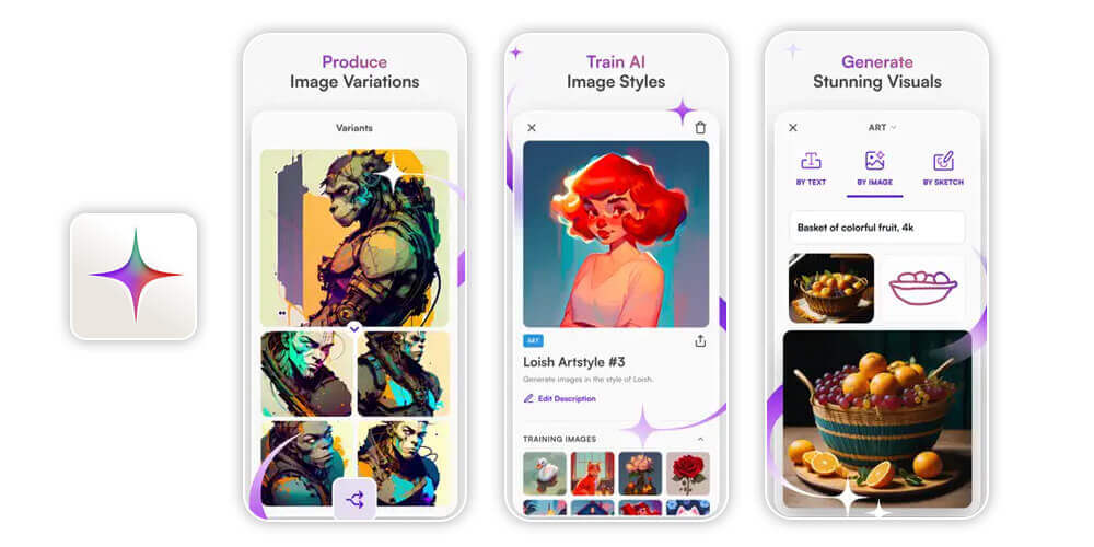 Aplicativo starryai para gerar imagens com inteligência artificial.