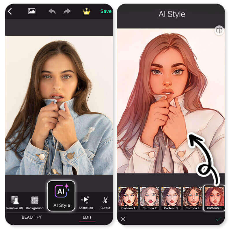 filtro de caricatura para fotos