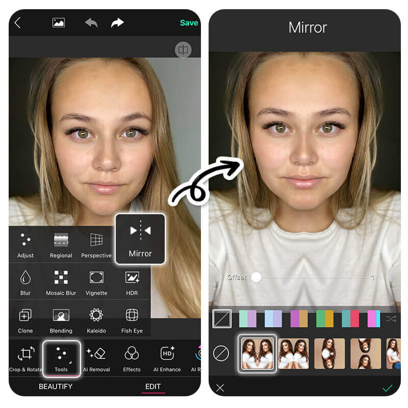filtro de cara asimetrica