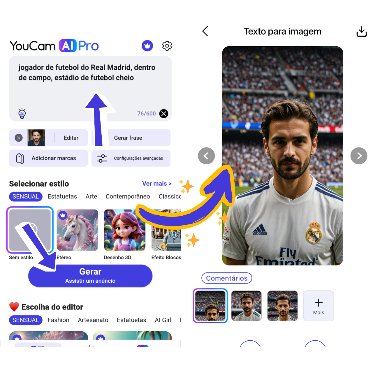 Veja-se como um jogador de futebol profissional