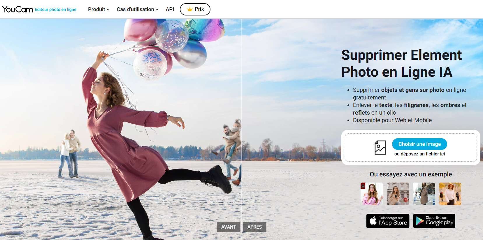 Supprimer element photo en ligne 