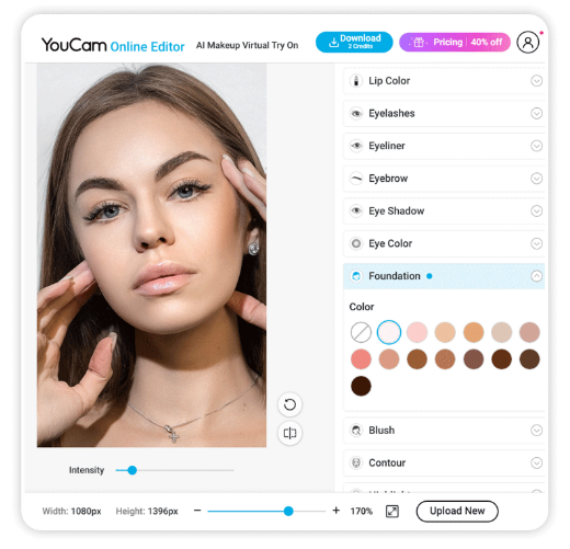 YouCam en Ligne : pour essayer du fond de teint en ligne