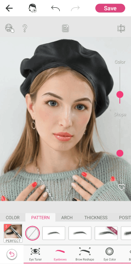 Filtre maquillage : filtre sourcils