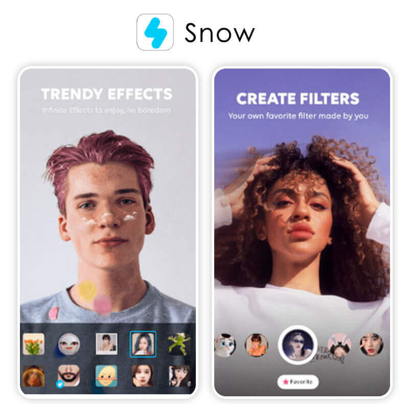Essayez des filtre visage et filtre drole avec Snow