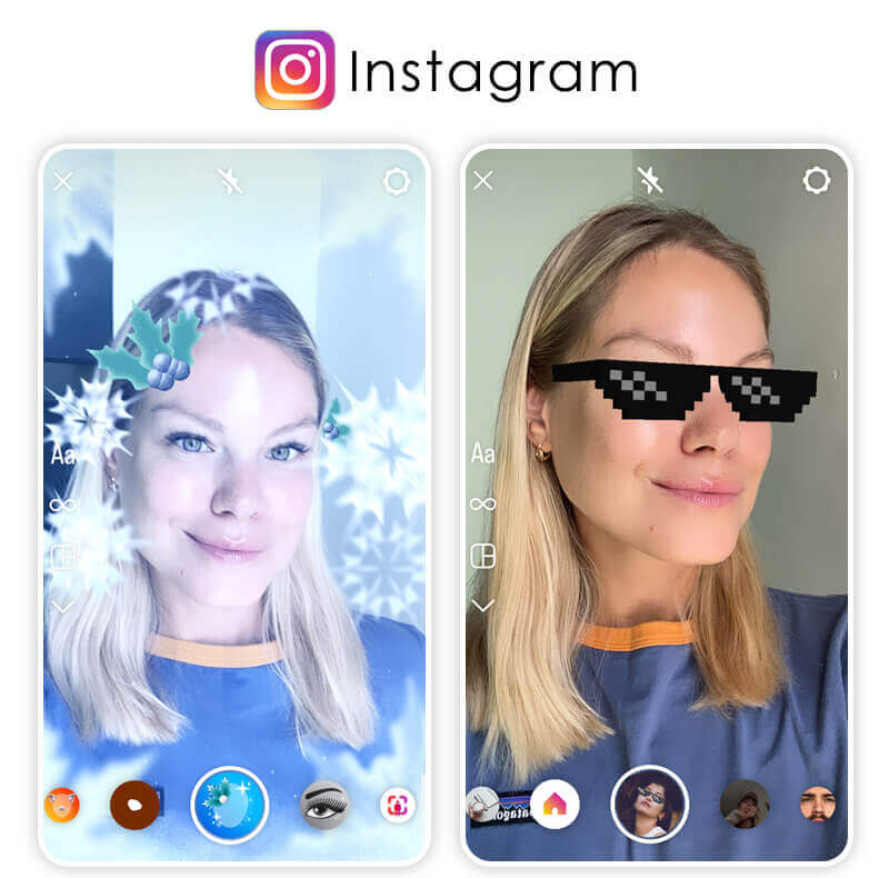 Essayez des filtres visage drole et divertissants sur Instagram