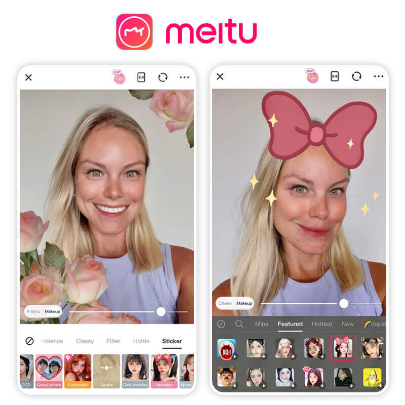 Meitu : Applicaiton filtre visage