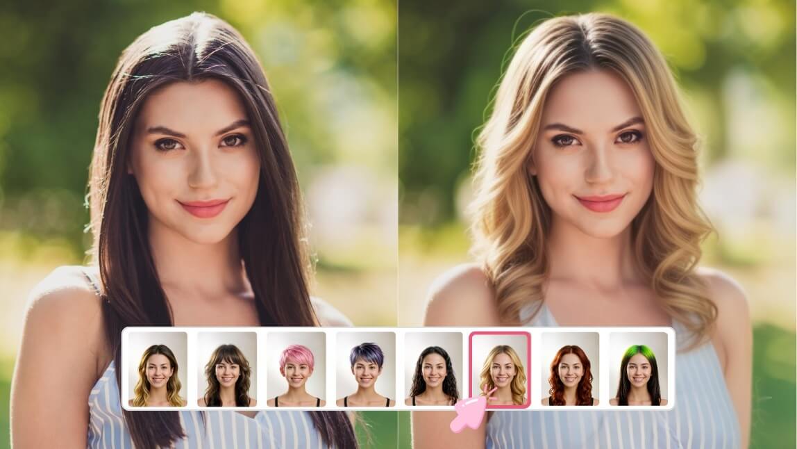 ai blonde hair filter online