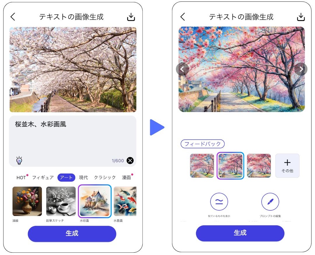 テキストから絵画に