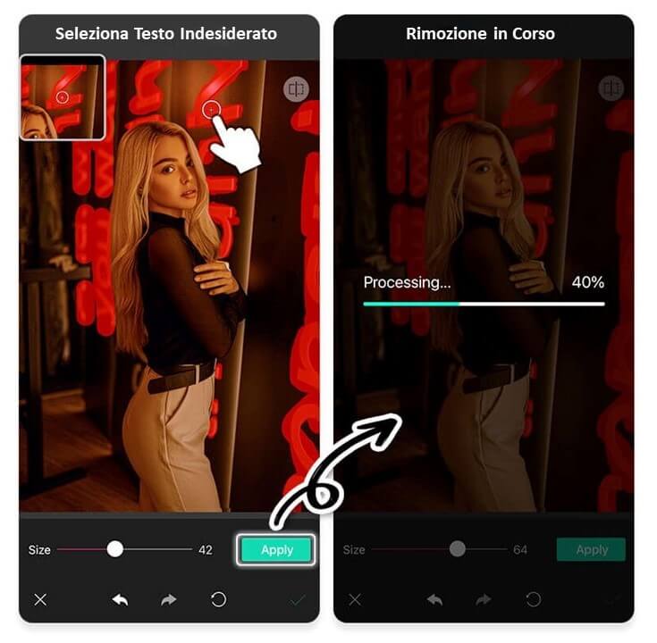 Utilizzea lo strumento per rimuovere scritte da foto.